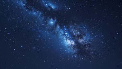Stunning night sky view of the milky way galaxy illuminated with countless stars
