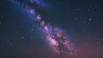 Stunning night sky view revealing the vibrant milky way galaxy with countless stars