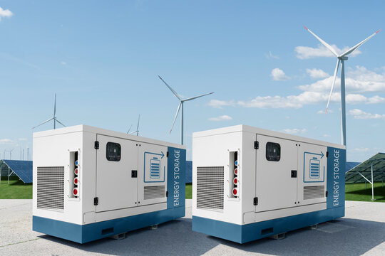 Renewable energy power station with energy storage