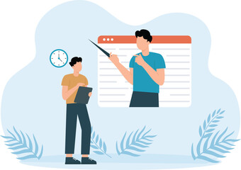 Online Education,Trendy Halftone Collage Online education concept. Computer laptop with hand and floating books
