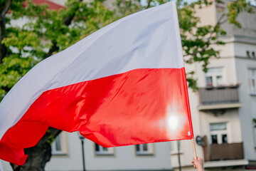 Powiewająca flaga Polski
