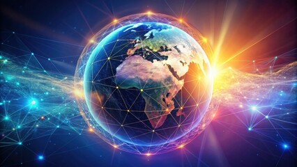 Global Network Connections A Visual Representation of Interconnectedness and Data Flow Across the Planet