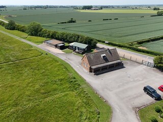 aerial view of RAF Holmpton Cold War nuclear bunker, early warning radar station