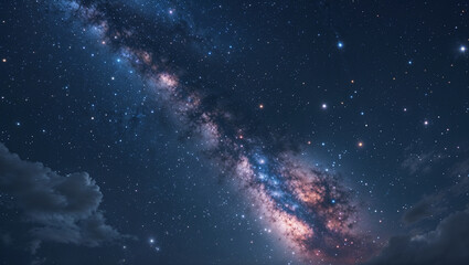 The majestic milky way galaxy shining brightly across the starry night sky above