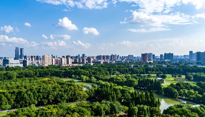 Fototapeta premium Green City Photo, Better Life, Vibrant Eco Friendly Visuals