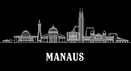 Obraz premium Manaus skyline vector with cityscape, and architecture.
