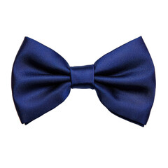 Elegant blue silk bow tie for formal occasions. transparent background