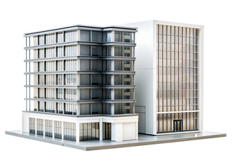 Modern office building complex isolated on white background png isolated on a white background.PNG