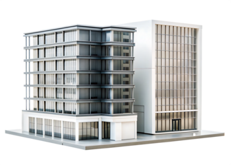 Modern office building complex isolated on white background png isolated on a white background.PNG