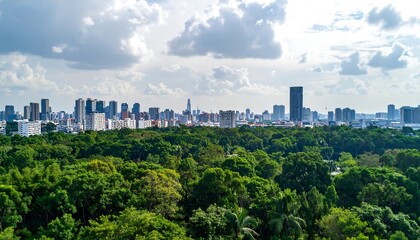 Fototapeta premium Sustainable City, Nature and Urban, Harmony Poster