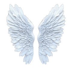 Elegant white angel wings on a transparent background. transparent background