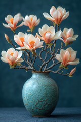 Elegant and beautifully styled Floral Arrangement displayed in a vibrant Turquoise Vase
