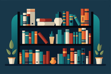 vector illustration of a library