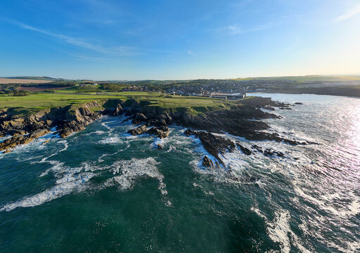 Eyemouth Scotland coatview towards town and golf course