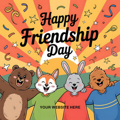 Fototapeta premium Group of Friends Holding Hands – Celebrate International Friendship Day