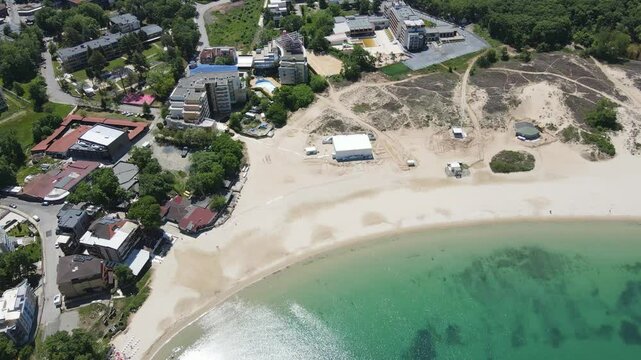 Aerial view of Black Sea Coast near Atliman Beach and Kiten, Burgas Region, Bulgaria 