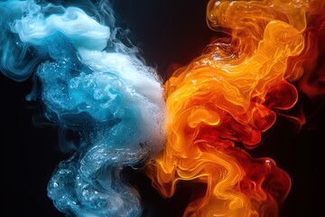 The Dynamic Fusion of Fire and Ice Smoke Create a Unique Visual Spectacle That Captivates Audiences