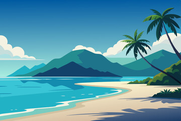 Obraz premium tropical island with palm trees