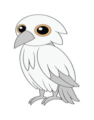 Cute Cartoon Owl Illustration Isolated on White