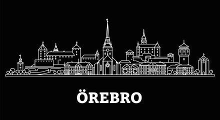 Fototapeta premium rebro Skyline Vector Cityscape Line Art.