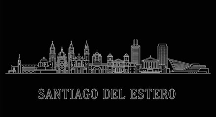 Naklejka premium Santiago del Estero Skyline Argentina Minimal.