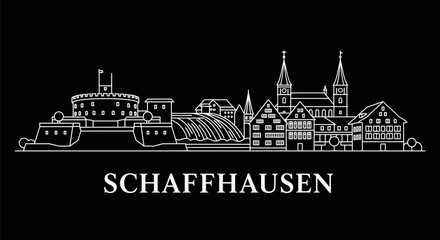 Obraz premium Schaffhausen Skyline Swiss City Vector.