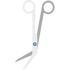 surgical steel scissor flat illustration