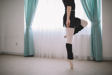 Cropped shot of ballet dancer exercising