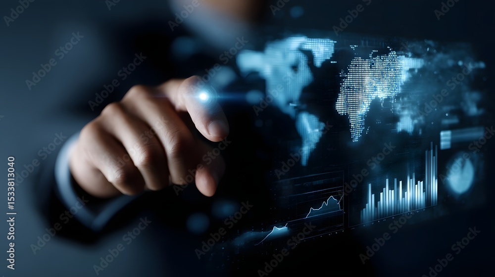 Poster predictive analytics dashboard tracking consumer behavior trends