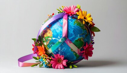 World Peace Globe, Floral Artwork