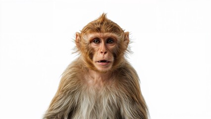 Fototapeta premium Monkey close view over white background