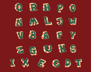 Decorative Retro Letter Typeface Elements