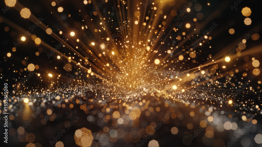 Aufkleber stunning digital light burst radiates from center, creating mesmerizing radial glow with shimmering 