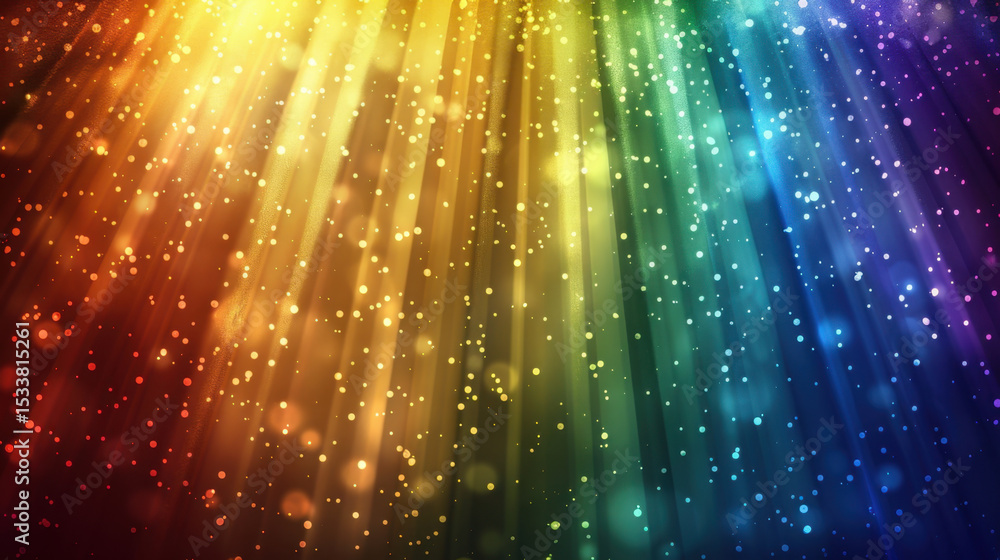 Poster vibrant rainbow colors blend seamlessly in abstract motion, creating mesmerizing display of light an
