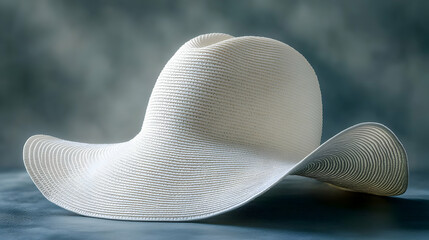 Elegant White Straw Hat 3D Render