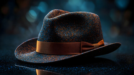 Stylish Dark Brown Fedora Hat with Brown Ribbon - 3D Illustration