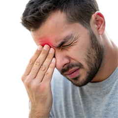 Obraz premium Migraine Headache: Man Suffering Severe Head Pain, Symptom Relief