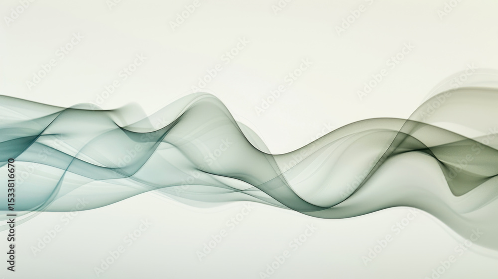 Aufkleber gentle waveforms in pastel tones create serene and calming abstract composition, evoking sense of tr