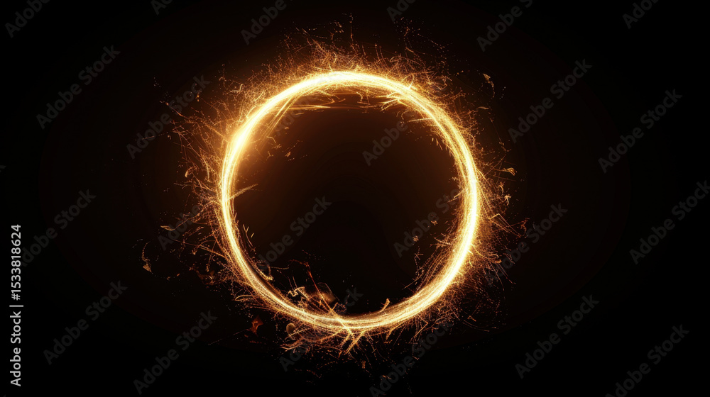 Aufkleber glowing circular portal effect with vibrant lines radiating outward, creating mesmerizing visual dis