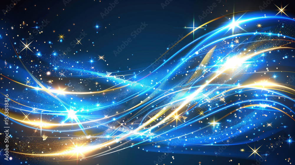 Aufkleber mesmerizing display of sparkling dust and stars creates enchanting abstract background, featuring vi
