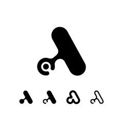 Logo Letter A, trendy modern alphabet font, set of five different letter a for your brand name design, vector illustration 10 EPS
