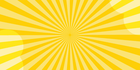 Obraz premium Yellow abstract background with light of sunburst. yellow starburst with halftone. sun ray retro background with flash