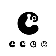 Logo Letter C, trendy modern alphabet font, set of five different letter c for your brand name design, vector illustration 10 EPS