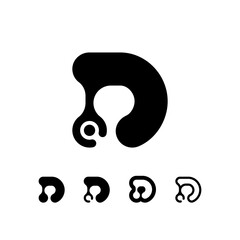 Logo Letter D, trendy modern alphabet font, set of five different letter d for your brand name design, vector illustration 10 EPS