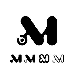 Logo Letter M, trendy modern alphabet font, set of five different letter m for your brand name design, vector illustration 10 EPS
