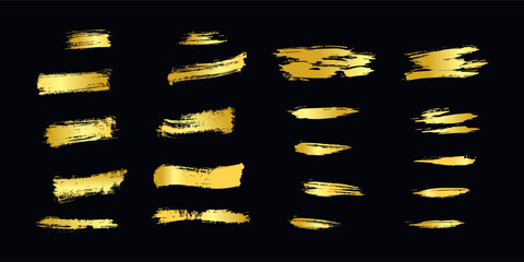 Golden gradients set. Metallic gold gradients. Elegant gold gradients collection.