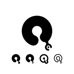 Logo Letter Q, trendy modern alphabet font, set of five different letter q for your brand name design, vector illustration 10 EPS