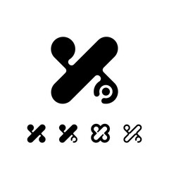 Logo Letter X, trendy modern alphabet font, set of five different letter x for your brand name design, vector illustration 10 EPS