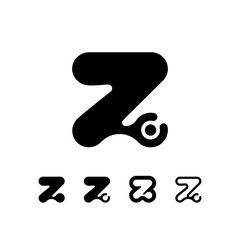 Logo Letter Z, trendy modern alphabet font, set of five different letter z for your brand name design, vector illustration 10 EPS