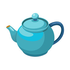 Vector illustration of a traditional teapot with lid, isolated on white background